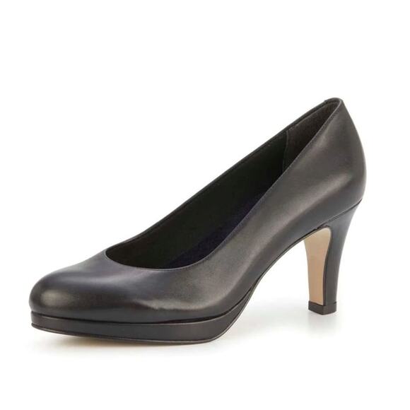 WALKING CRADLES Women's Payton Heel Pump 9.5 NARROW Black Cashmere Leather NIB - Picture 1 of 7